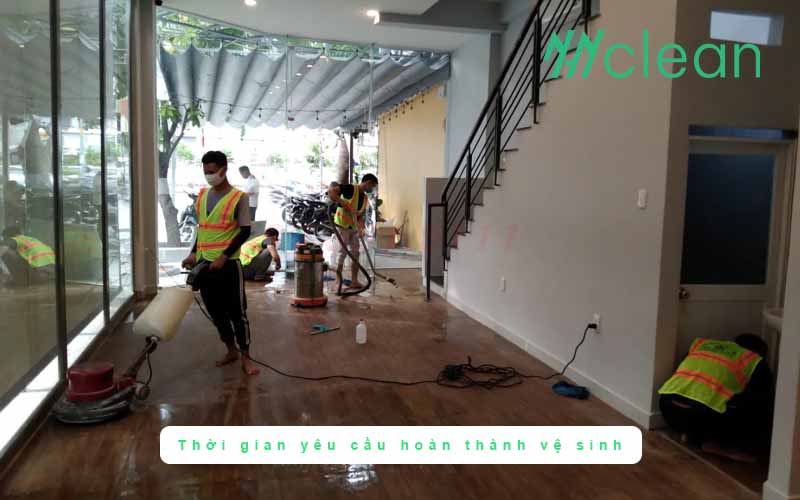 Thời gian yêu cầu hoàn thành vệ sinh sau xây dựng