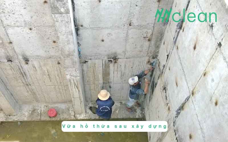 Vữa hồ thừa sau xây dựng