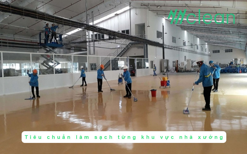 Tiêu chuẩn làm sạch từng khu vực nhà xưởng