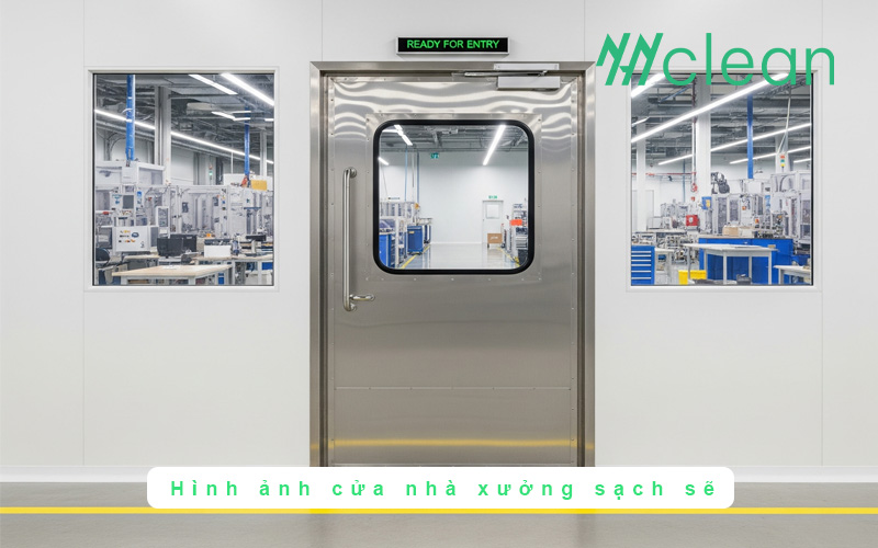 Hình ảnh cửa nhà xưởng sạch sẽ